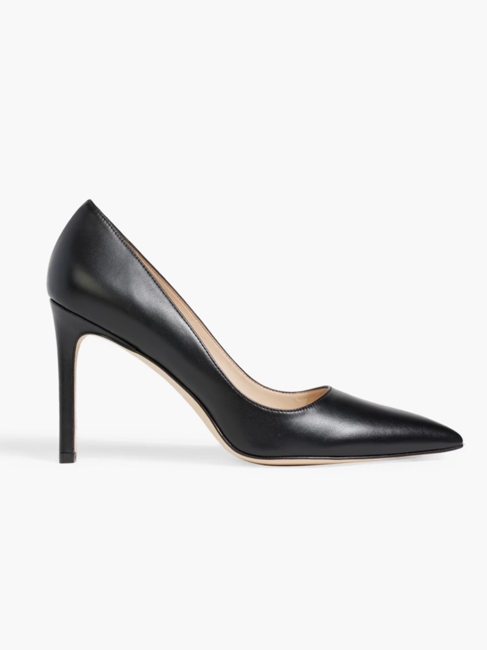 Stuart Weitzman Black Pointed-Toe Stiletto Pump